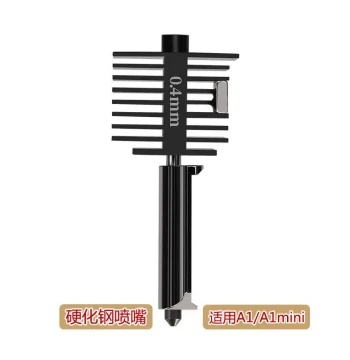 Bambu Lab 3D Printer Parts Compatible with A1/A1 mini Hardened Steel Nozzle Print Head Hotend Assembly 0.4mm