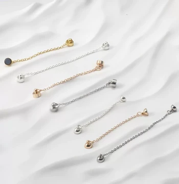 14k Gold-Plated Color-Fast Anti-Drop Magnetic Clasp Handmade DIY Pearl Necklace Safety End Clasp Bracelet Connector