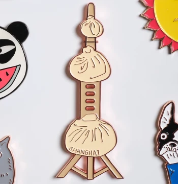Original Design BUTTGooDS Oriental Pearl Soup Dumpling Refrigerator Magnet Shanghai Travel Souvenir Metal Magnetic Sticker