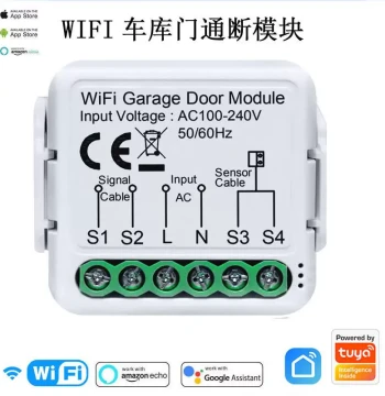 Compatible with Tuya WiFi Garage Door On/Off Controller Module Voice Control Remote Timer Roller Shutter Door Alex