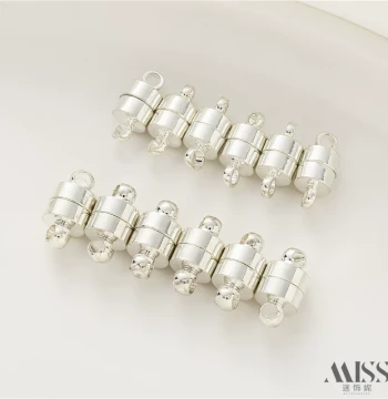 Silver Magnetic Snap Button Cylindrical Magnet Clasp Connector for DIY Bracelets Necklaces Jewelry Accessories