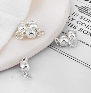 Silver-Plated Color-Fast Silver DIY Accessories Magnetic Clasp 6/8/10/12mm Bracelet Necklace Color-Fast Magnet Connector Jewelry
