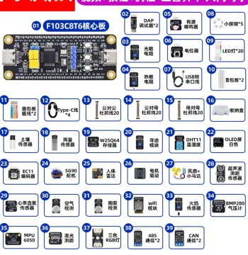 7-Day Introductory STM32 Development Board Kit STM32F103C8T6 MCU Learning Board ARM System Board