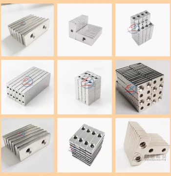 Super Strong Rectangular Countersunk Hole Magnet Square Powerful Neodymium Iron Boron Magnet Steel