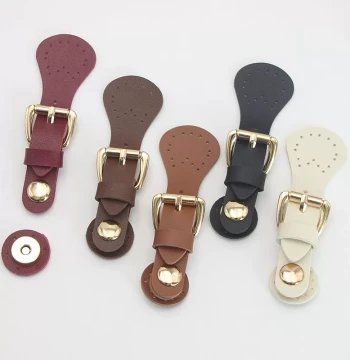 PU Adjustable Leather Magnetic Clasp Connector, Metal Magnetic Leather Snap Button for Handmade DIY Bag Accessories