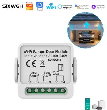 Tuya WiFi Garage Door Smart Switch Module Controller Mobile APP Remote Alice Voice Alexa