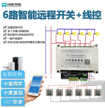 6-Channel Intelligent Control Module Integrated Control Mobile Remote Switch WiFi Module Multi-function Wired Control Switch