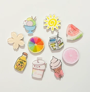 Acrylic Personalized Creative Summer Refrigerator Sticker Magnetic Sticker Decor Cute Cartoon Animals Children Early Education Strong Magnetic Sticker