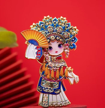 Beijing Cultural Creative Refrigerator Magnet Peking Opera Character Magnetic Concubine Decorative Magnet Chinese Style Special Small Gift for Friends