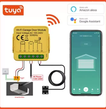WiFi Smart Garage Door Tuya On/Off Module Controller with Voice Control and Remote Timing for Roller Shutters