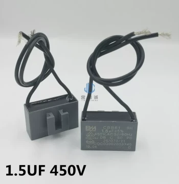 CBB61 Fan Start Capacitor 1/1.2/1.5UF 450V with Snap Terminals, Suitable for Midea and Pioneer Desk and Floor Fans