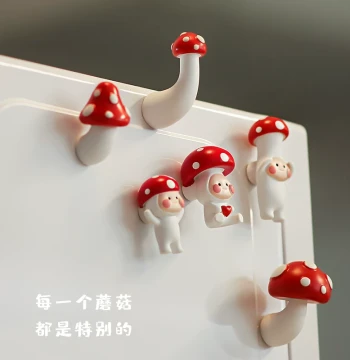 Cute Days 3D Creative Red Mushroom Cartoon Refrigerator Magnet - Fun Personalized Decorative Ornament