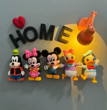 Cute Mickey Mouse 3D Stereo Refrigerator Magnet Creative New Style Personalized Cartoon Anime Magnetic Decoration