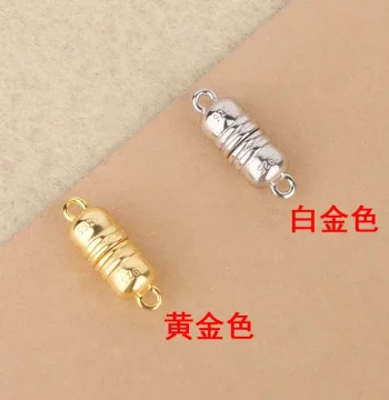 S925 Sterling Silver Round Cap Magnetic Clasp Pearl Bracelet Necklace Connection Head Jewelry Accessories DIY Magnetic Clasp