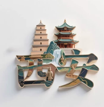 Xi'an Chang'an Metal Relief Refrigerator Magnets - Tourist Souvenirs and Gifts for Friends