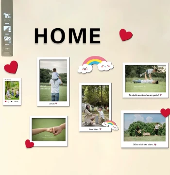 Instax Photo Frame Refrigerator Magnets - 5-inch & 6-inch Magnetic Display Frames for Photos and Cards