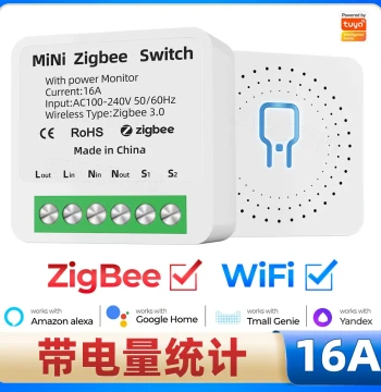 WiFi Zigbee Junction Box Smart Home On/Off Controller Module Tuya APP Voice Timer Switch Light