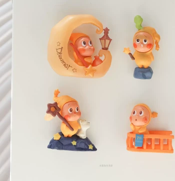 Cute Star Person Cartoon 3D Refrigerator Magnets: Personalized Creative Home Decor for Doll Customization and Pellet Toys