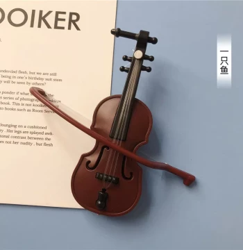 Cute Cartoon Realistic 3D Violin Creative Refrigerator Magnet Sticker Instrument Music Decorative Sticker Magnetic Sticker Magnet