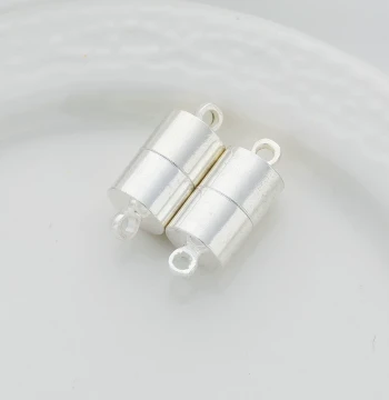 Silver Color-Fast Silver-Plated DIY Accessories Magnetic Buckle 17*7mm Bracelet Necklace Color-Fast Magnet Connector Clasp End Cap