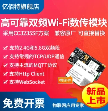 WiFi Wireless 2.4G/5.8G Dual-Band Module Low Power Consumption CC3235SF Solution Supporting TCP/UDP Communication