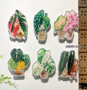 Nieste Original Green Plant Fridge Magnet High Aesthetic Invisible Strong Magnet Double-Sided Plant Cultural Creative Merchandise