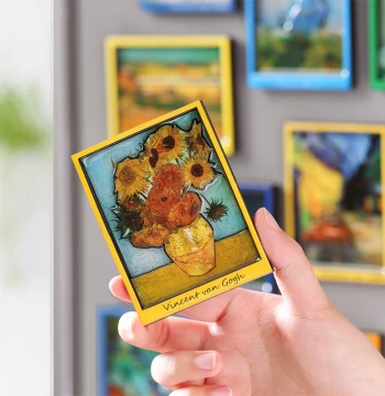 Premium Feel Famous Painting Series Fridge Magnet Magnetic Sticker Art Magnetic Decor Personalized Creative Van Gogh Customizable