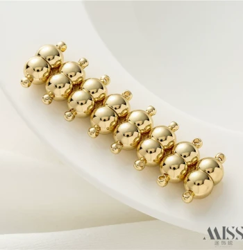 14K Real Gold-Plated Color-Safe Gourd-Shaped Magnetic Clasp, Magnet Connector, Finishing Buckle for DIY Bracelet, Necklace, and Jewelry Accessories