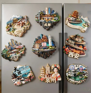Metal City Refrigerator Magnet Stickers Changsha Shanghai Nanjing Wuhan Chongqing Tianjin Hangzhou Beijing Travel Souvenirs