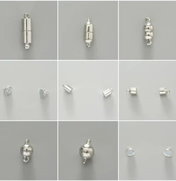 White K Color Cylindrical Strong Magnetic Buckle Bracelet Necklace DIY Handmade Jewelry Accessories Alloy Magnet Connector
