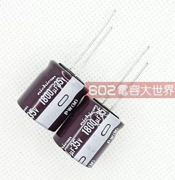 10 Pieces 35V 1800uF Nichicon PW High Frequency Low ESR Aluminum Electrolytic Capacitors Original Package Original 105°C 18*20