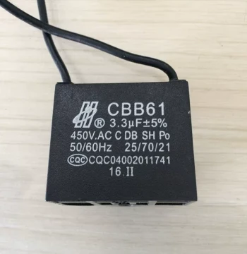 CBB61 Fan Start Capacitor 450V 3.3uf for Air Conditioner Motor Range Hood Blower Ceiling Fan Wall Fan Floor Fan