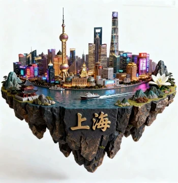 Shanghai Creative Refrigerator Magnet Metal Relief Magnetic Sticker Oriental Pearl 3D Stereoscopic Travel Souvenir Gift