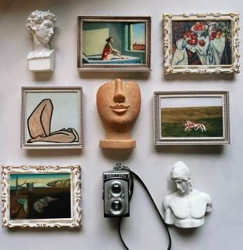 Retro Camera Refrigerator Magnet, Famous Painting Exhibition Art Museum Artist Magnet, Premium Style Message Board Magnetic Decoration