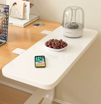 Desktop Extension Board Foldable Shelf – No-Drill Desk Lengthener & Storage Rack with Arm Support