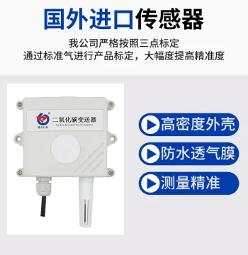 CO2 Sensor Transmitter for Greenhouses, Outdoor Air Quality, and Gas Concentration Detection with Temperature and Humidity Monitoring
