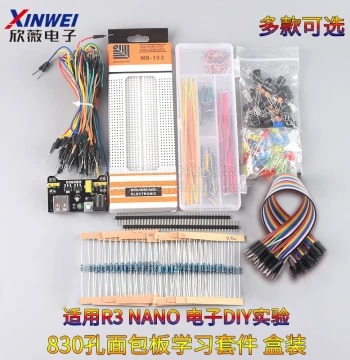 MB-102 Breadboard 65 Dupont Lines 830 Holes Development Board Power Module Electronic DIY Experiment Kit 400