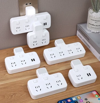 Socket Converter 1-to-3 Multi-Hole Expansion Panel with USB Night Light