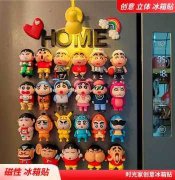 New Crayon Shin-chan 3D Creative Refrigerator Magnets: Cartoon Anime Message Stickers and Pegboard Decorations