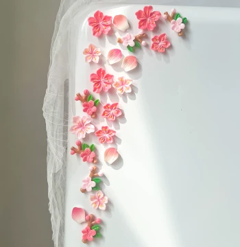 Cherry Blossom Refrigerator Magnet Sticker Personalized Creative Home Decoration Magnetic Sticker Aesthetic Flower Entrance Door Message