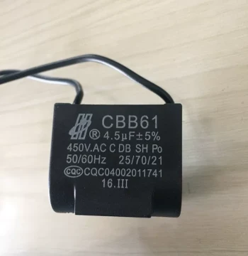 Fan Air Conditioner Motor Start Capacitor CBB61 4.5uF ±5% 450V.AC Copper Pins