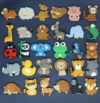 Children's Early Education Refrigerator Magnets Personalized Creative Cartoon Cute Soft Magnetic Stickers for Whiteboard Blackboard Small Animals