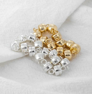 Silver Color-Fast 14K Gold-Filled DIY Accessories Hamburger Magnetic Clasp 6mm Bracelet Necklace Small Magnet Connector Clasp