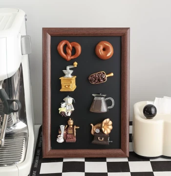 Ins Style Coffee Refrigerator Magnet Creative Display Board Magnetic Small Blackboard Memo Board Home Decor Ornament