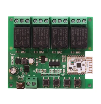 EasyCloud 4-Channel WiFi Bluetooth Dual-Mode Mobile APP Remote Control Light Smart Relay Switch Module