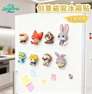 Disney Zootopia Refrigerator Magnet, Cute Mini Figure 3D Magnetic Sticker, 2026 Creative Home Decor