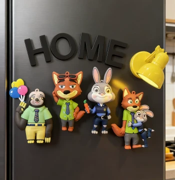 Zootopia Fridge Magnet Nick & Judy Rabbit 3D Cartoon Anime Character Figurine 2026 New Creative Design