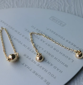 14K Gold-Plated Color-Preserving Anti-Drop Round Magnetic Clasp for DIY Pearl Necklace End Safety Buckle Bracelet Connector