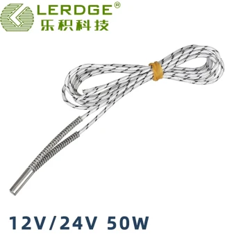 Leji 3D Printer Heating Tube 12V/24V 50W Heating Rod, High-Temperature Print Head Accessories, 1m/2m, 6x20mm