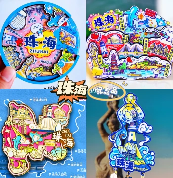 [Zhuhai] Tourism Metal Fridge Magnet Guangdong Zhuhai Fisher Girl Ocean Kingdom City Souvenir Guochao Magnet
